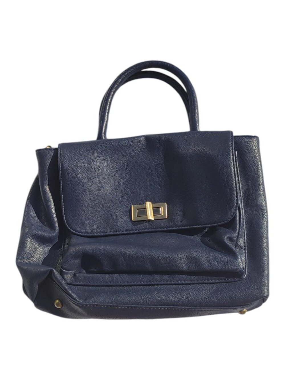 Merona Ladies Handbag Purse Navy Blue Pleather